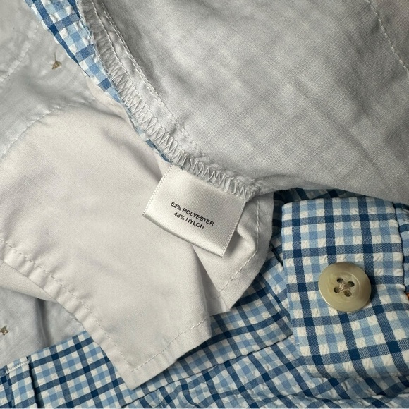 Peter Millar Crown Sport Lightweight Performance Seersucker Shorts Plaid Blue 34 - Picture 14 of 15